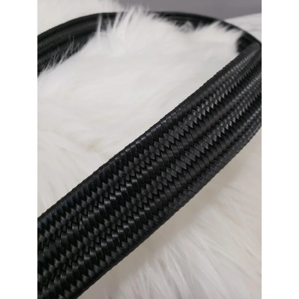 NEW LARGE 38/40 MENS BLACK STRETCH braided belt golf preppy dress up work church